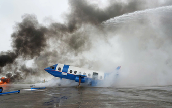 Hanoi airport stages drill for aircraft landing gear collapse, fire