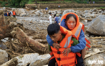 Hundreds evacuated as landslide threat looms over flood-hit Lai Chau in Vietnam