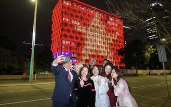 Vietnam flag lights up Perth Town Hall for first time