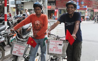 Biking in 4 nations, at age 62, to spread positive messages
