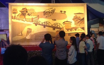 Painting made from nearly 1 million soya beans showcased
