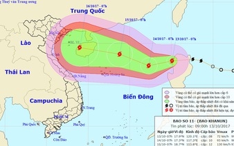 ​Tropical storm closes in on East Vietnam Sea, threatening central provinces