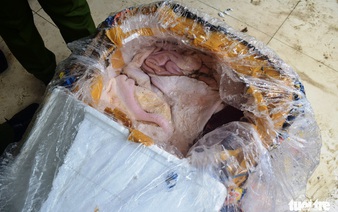 Vietnam police seize 2.5 tons of animal innards illegally carried on foreign bus