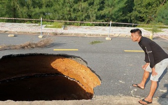 Giant sinkhole appears in north-central Vietnam neighborhood
