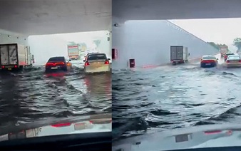Heavy unseasonal rain floods Ho Chi Minh City underpass