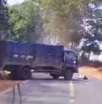 Camera ghi cảnh xe tải gây tai nạn rồi tiến lên cán chết người ở Đồng Nai