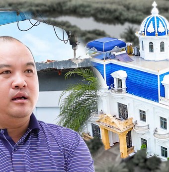 Cảnh tháo dỡ công trình sai phép tại biệt thự ‘đẹp nhất Cà Mau’