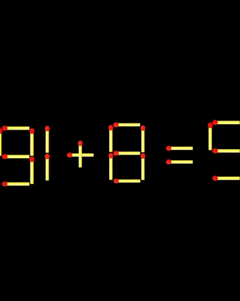 Thử tài IQ: Di chuyển một que diêm để 91+8=9 thành phép tính đúng