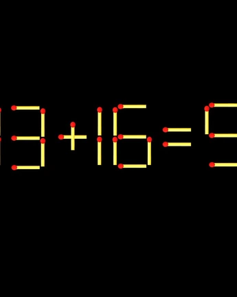Thử tài IQ: Di chuyển một que diêm để 13+16=9 thành phép tính đúng