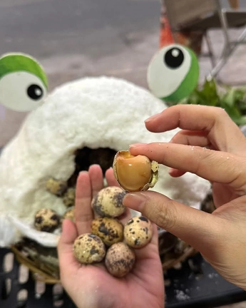 Trứng cút ủ muối trong 'hang ếch' thành trend