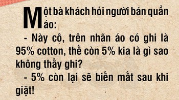 Tại sao cái áo này chỉ có 95% cotton?