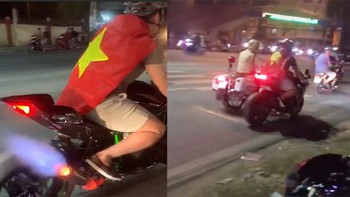 Biker chạy Kawasaki Ninja H2 nẹt pô "phun lửa" bị CSGT tuýt còi