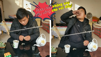 Thanh niên tự chế dụng cụ để làm bạn nhậu trong mùa dịch