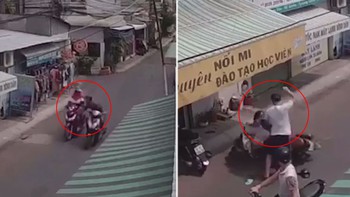 Tên cướp no đòn sau khi giật hụt túi xách bị ‘nghiệp quật’