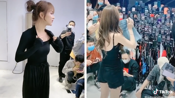 Cô gái livestream bán hàng online với cả trăm điện thoại cùng lúc