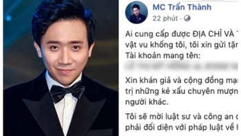 Trấn Thành treo thưởng 5 triệu đồng cho ai chỉ ra kẻ vu khống mình
