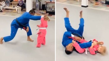 'Lụi tim' với màn tập võ 'điêu luyện' của bé gái siêu đáng yêu