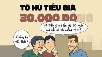 Chú Lâm bán tô hủ tiếu 30.000 đồng chỉ có vài miếng thịt