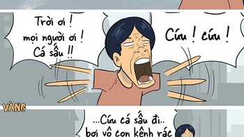 Kênh Tẻ có cá sấu mọi người ơi, cứu... cứu!