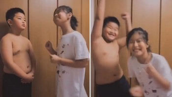 Hài hước người chị dùng... bụng của em trai mình quay video siêu đáng yêu