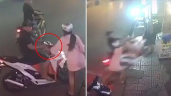 Cô gái 'lỡ' vít tay ga khiến bạn trai lẫn xe lao thẳng vào tiệm bán đồ ăn của người dân
