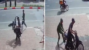 Nam thanh niên cuống cuồng bỏ chạy khi bị bắt, nào ngờ... 'vít nhầm' tay ga khiến xe bốc đầu