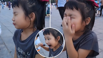 Không nhịn được cười với biểu cảm của bé gái đáng yêu khi ăn phải... đồ chua