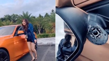 Người đẹp làm gãy gương ôtô khi quay video sống ảo