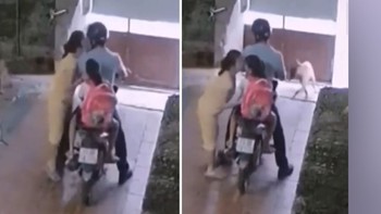 Vợ nằng nặc đòi thơm má chồng 3 cái, mới cho chở con đi học