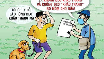 Chủ và chó đều bị phạt vì không đeo 'khẩu trang'