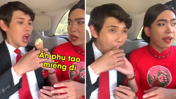 Minh Dự hờn dỗi khi nhờ bạn ăn phụ một miếng kem