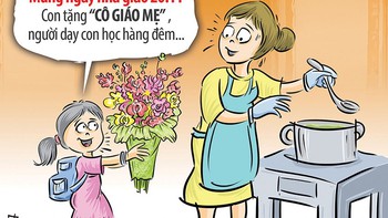 Bó hoa dâng tặng 'cô giáo nhà mình'