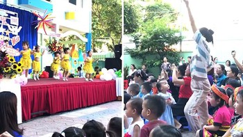 Cô giáo mầm non nhảy mẫu cực sung cho trò trên sân khấu múa theo
