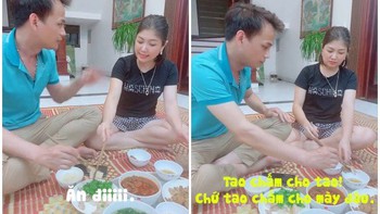 Vợ 'quê một cục' khi tưởng chồng gắp đồ ăn cho mình