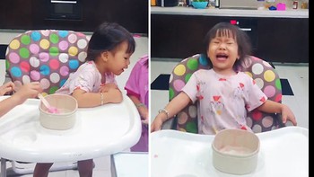 Bé gái giận dỗi khi bị hai anh chị bày mưu lấy mất cây kem