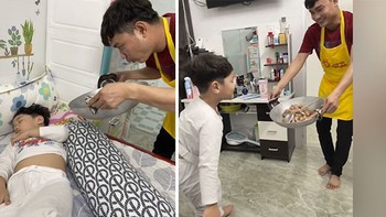 Bố dùng tuyệt chiêu nấu đồ ăn ngon để dụ con ra khỏi giường