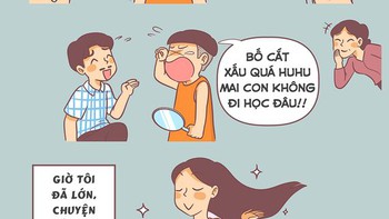 Kiểu tóc 'úp tô' của bố đã quay trở lại