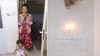 Chồng làm bánh sinh nhật có 1-0-2 để tặng vợ