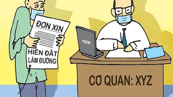 Đơn xin hiến đất làm đường...