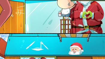 Thằng Tí trổ tài vẽ ông già Noel