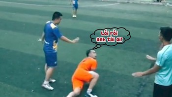 Chàng trai ngã sấp mặt vì rê bóng lỗi