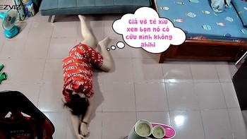 Cô chủ hờn dỗi vì giả vờ ngất nhưng chó cưng chẳng biết gì