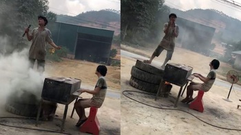 Màn trình diễn 'cực chất' của hai anh thợ sửa xe