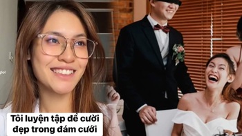 Cô gái 'luyện cười' để có ảnh cưới đẹp để đời