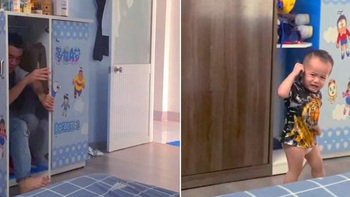 Bé trai dành cả thanh xuân kiếm ba khi chơi trò trốn tìm
