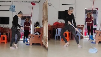 Michael Jackson phiên bản giúp mẹ lau nhà