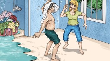 Nắng nóng làm ông chồng mất tỉnh táo trong vấn đề 'tiết kiệm điện'