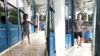 Chàng trai đắp mặt nạ khiến cậu bé sợ chạy té khói