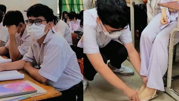Nam sinh bị thầy giáo phạt vì giấu dép bạn