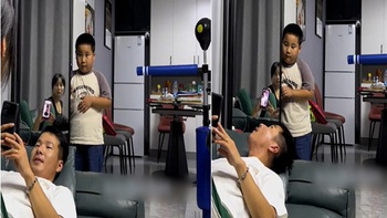 Bố bối rối với mẹ vì con trai 'báo quá báo'